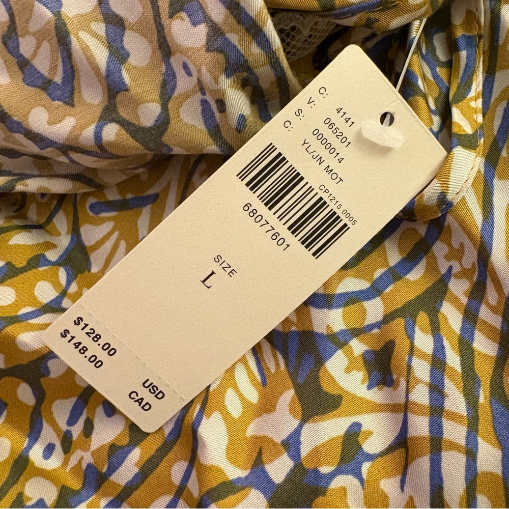 NWT ANTHRO Paisley Slip Dress size L - Picture 8 of 13